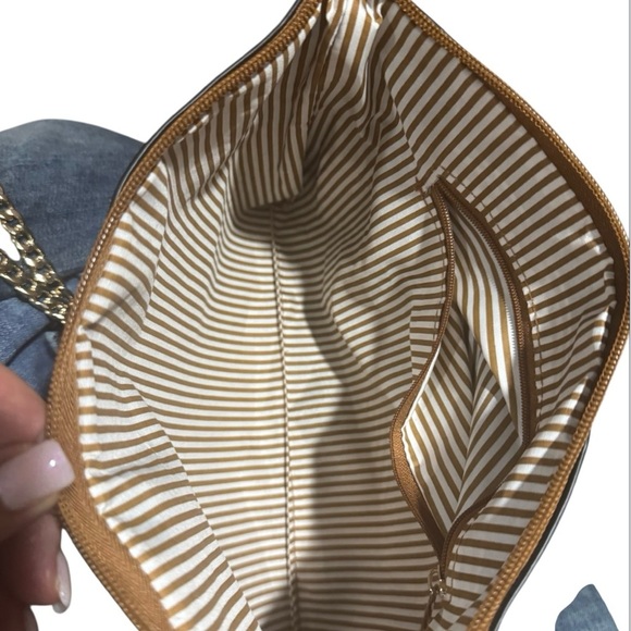 Quilted Denim & PU Leather Crossbody NWOT - Picture 5 of 5